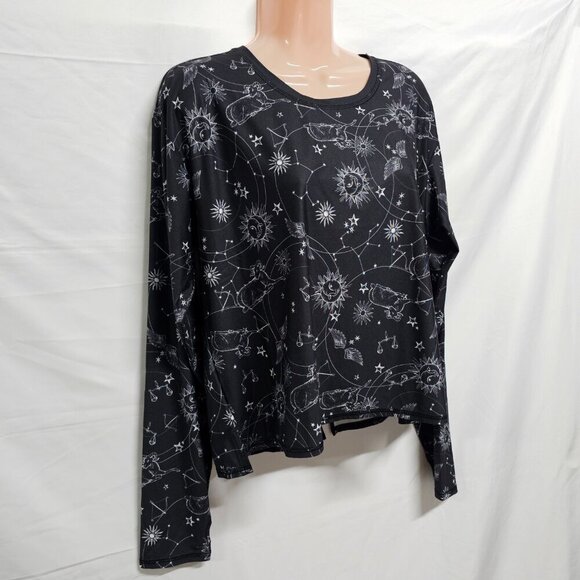 Johnny Was Active Bijou Long Sleeve Flyaway Back Top Tee Women Size L Black - Picture 11 of 16